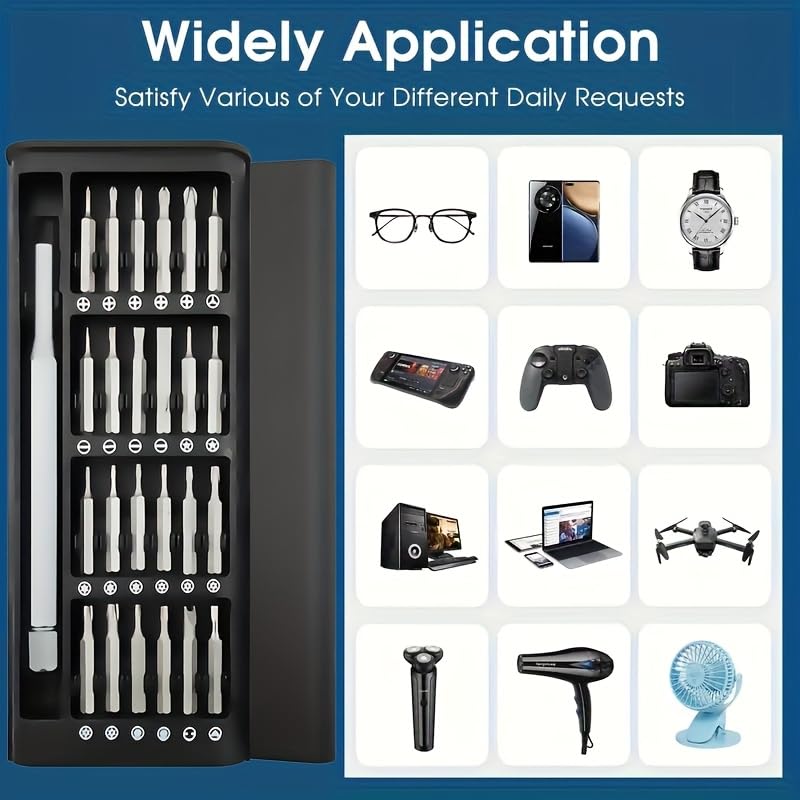 Precision Screwdriver Set 25-in-1, Compact Portable Design Multifunctional Repair Tool for Mobile Phone, Laptop, Electronics - Magnetic Bits Kit for Glasses, Watch, Game Console One Size