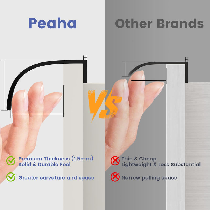 Peaha 20 Pack 2-1/2 Inch Gold Cabinet Handles Drawer Pulls Gold Kitchen Cabinet Handles Finger Pulls for Cabinets Edge Pull Flat Drawer Handle Kitchen Hardware Edge 2-1/2in(64mm) Hole Center