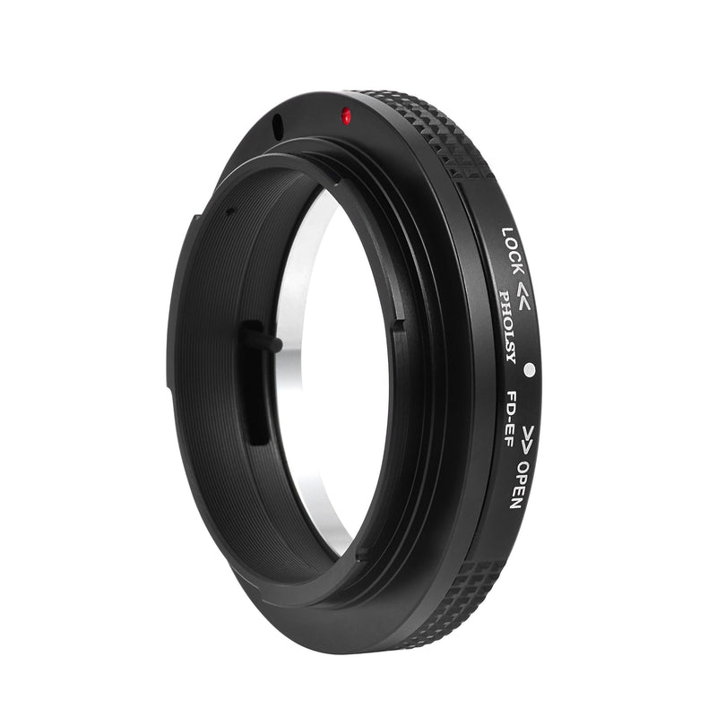 PHOLSY Lens Mount Adapter Manual Focus with Aperture Lever, Only Macro Shots, Compatible with Canon FD FL Mount Lens to Canon EOS EF-Mount Camera Body, FD to EOS, FD to EF Canon FD to EOS (Macro)