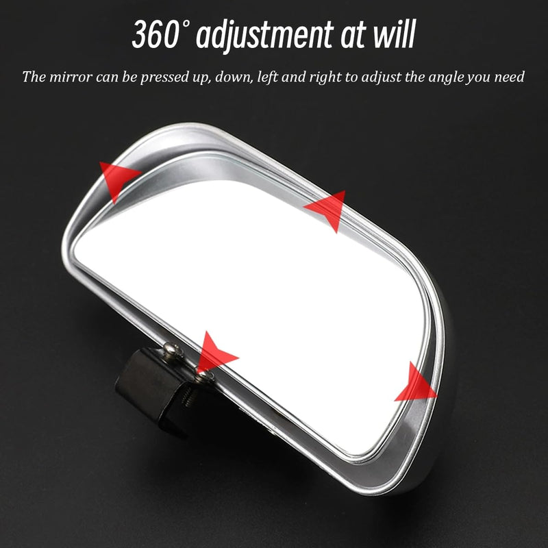 Mandark 2PCS Car Blind Spot Mirror, Rectangle HD Glass Convex Vehicle Rearview Mirror, Wide Angle Adjustible Auto Exterior Blindspot Side View Mirror, Universal for SUV, Sedan, Truck (Black) Black