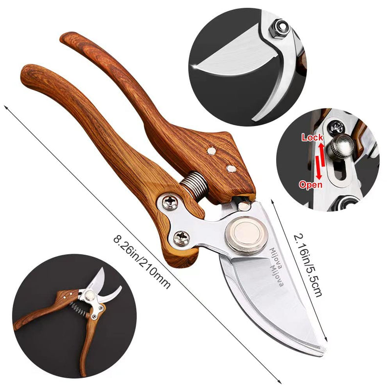 Garden shears, SK5 stainless steel plant shears, sharp garden shears, For pruning branches,shrubs and vines, Professional garden shears