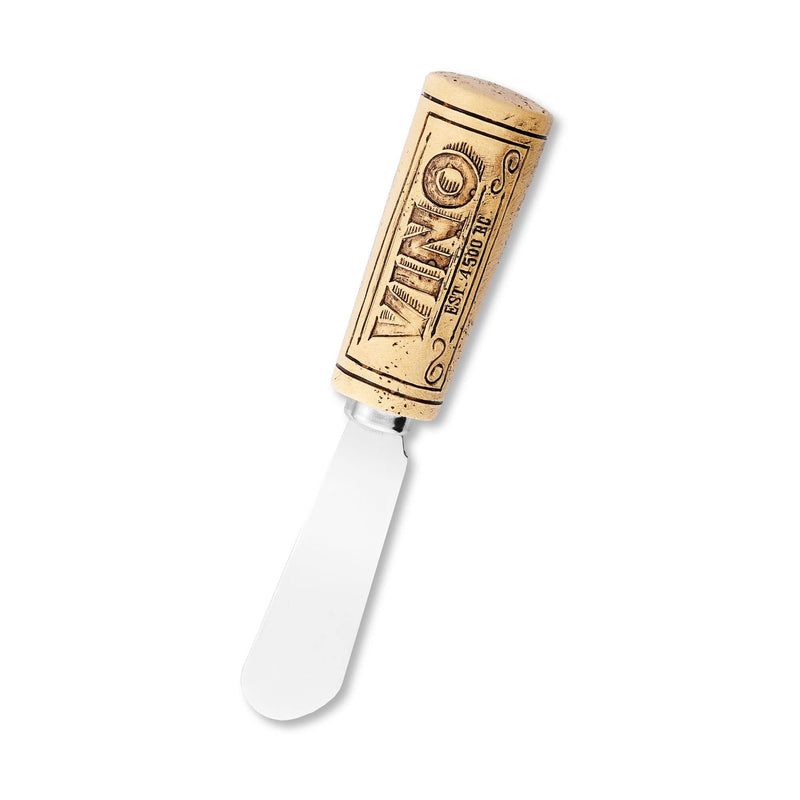 Supreme Housewares Vino Cheese Spreaders, Hand-Painted Resin Handles with Stainless Steel Blades for Spreading Cream Cheese, Butter, and Jam, Assorted Designs, Set of 4 Vino and Cheese