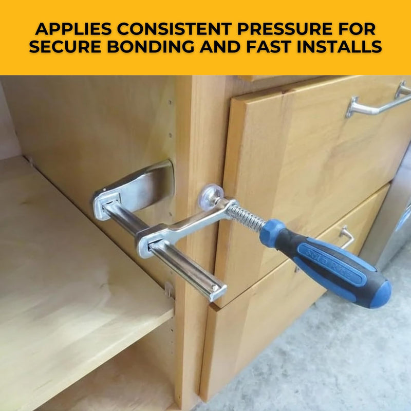 FastCap StileRite Steel Adjustable Cabinetry Clamp | Precision Tool with 5mm Tapered Pins, 32mm Euro‑Style Fit, Non‑Marring Head, 4.5" Reach