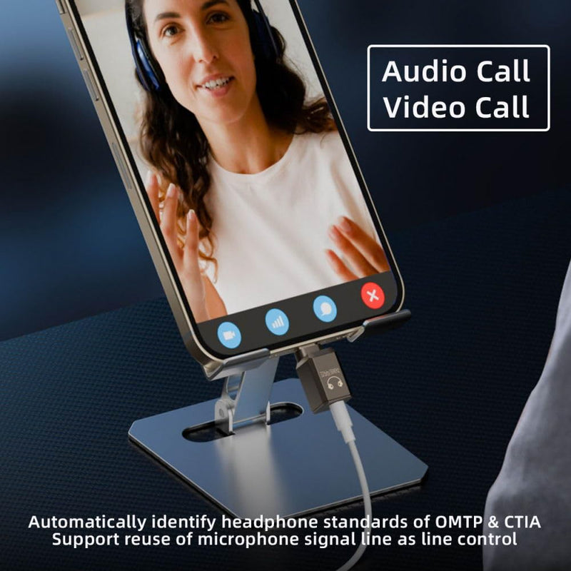 CY Audio Adapter Type C USB-C to DAC 3.5mm HiFi Audio AUX & MIC Sound Card 384kHz 32bit Adapter KT02H20 Compatible OMTP CTIA with Laptop Tablet Phone USB-C to DAC 3.5mm 384kHz