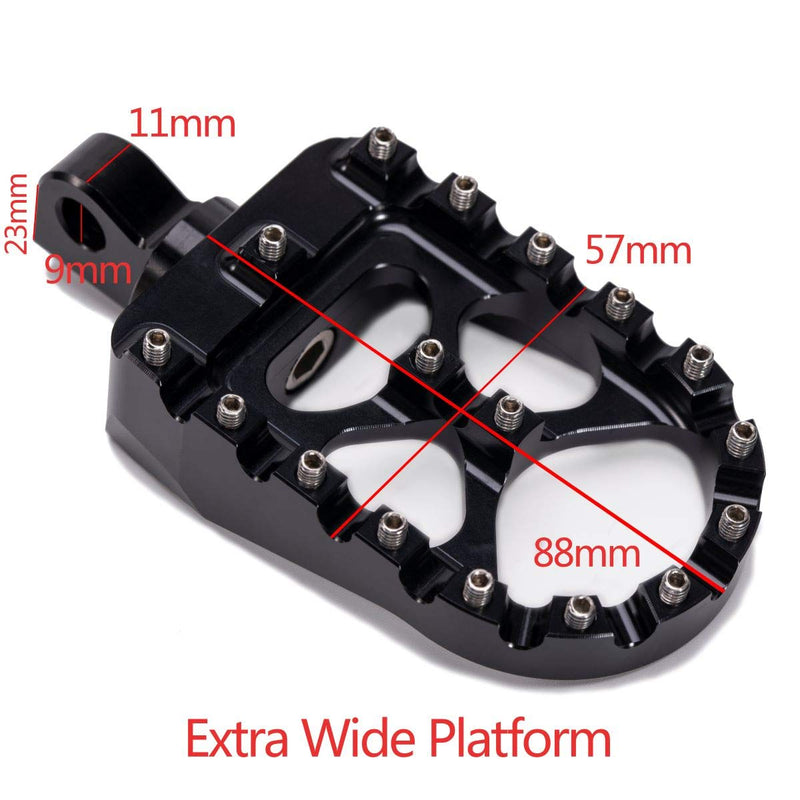 CNC Wide Foot Pegs 360° Roating MX Chopper Bobber Style for harley Dyna Sportster Fatboy Iron 883,Black black