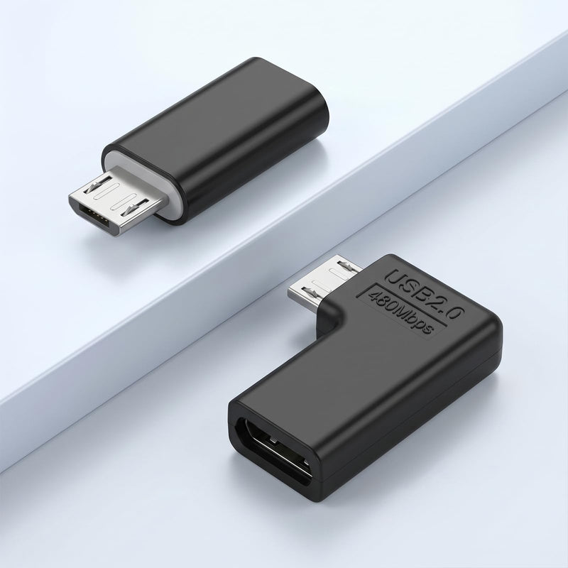 SynHHergyx USB C to Micro USB Adapter 3 Pack USBC to USB Micro Adapter USB-C Type-C Female to USB 2.0 5Pin Male Data Adapters 90 Degree Left & Right Angled Type