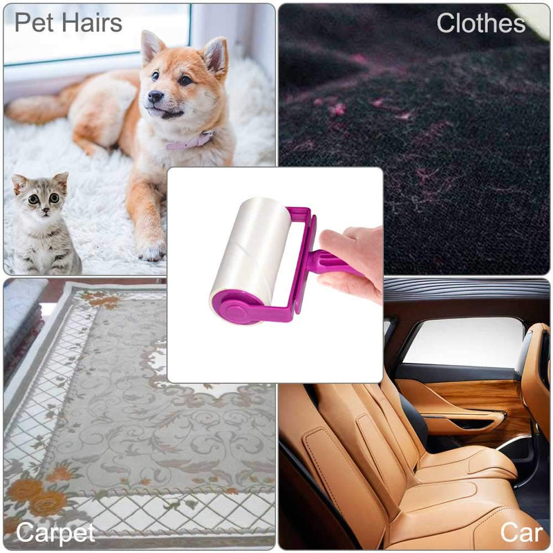 Mr Hsiung & Mrs Yin Lint Rollers for Pet Hair, Clothes Roller, Lint Roller for Clothes, Extra Sticky Lint Remover Brush, Pet Hair Remover, 1 Roller + 5 Refills, 300 Sheets Total 1 Handle, 5 Refills (300 Sheets)