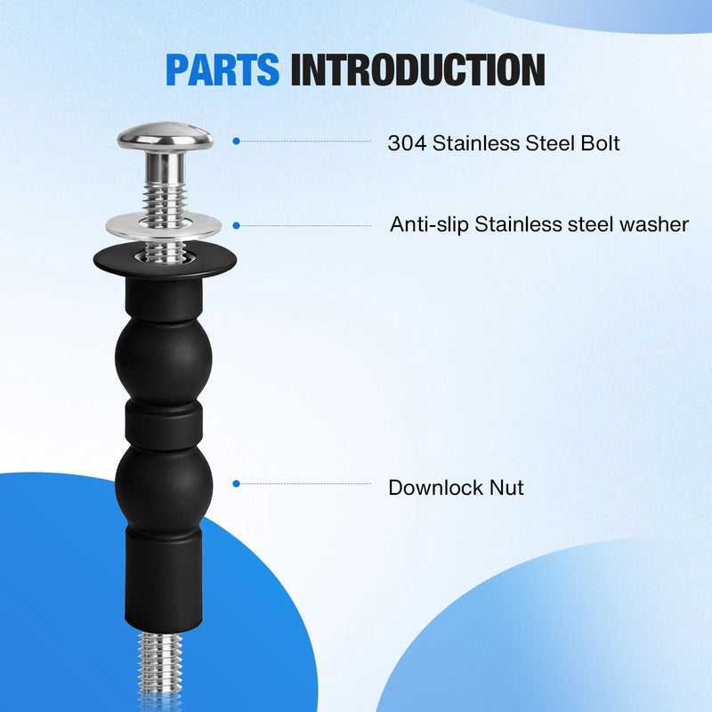 Jamini Top Mount Toilet Seat Screws Replacement Kit, Compatible with Most TOTO Soft-Close Toilet Seats, Expanding Rubber Nuts with 304 Stainless Steel Hardware, 4 Pack