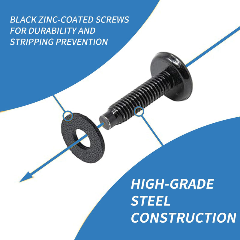 Rack Screws 10/32 Steel Standard Size 25 Pack with Nylon Washers Pilot Point Heads Use for Server Network Racks Mount Enclosures Rackworks Cabinets Audio and Rackmount (Classic Black)
