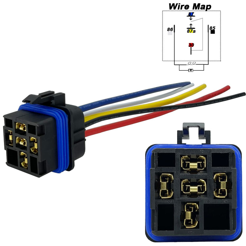 irhapsody Relay 12V, 80/60 Amp Waterproof Relay, 5 Pin Automotive Relay, Spdt 12-Volt Auto Relay with Pigtail 5 relays