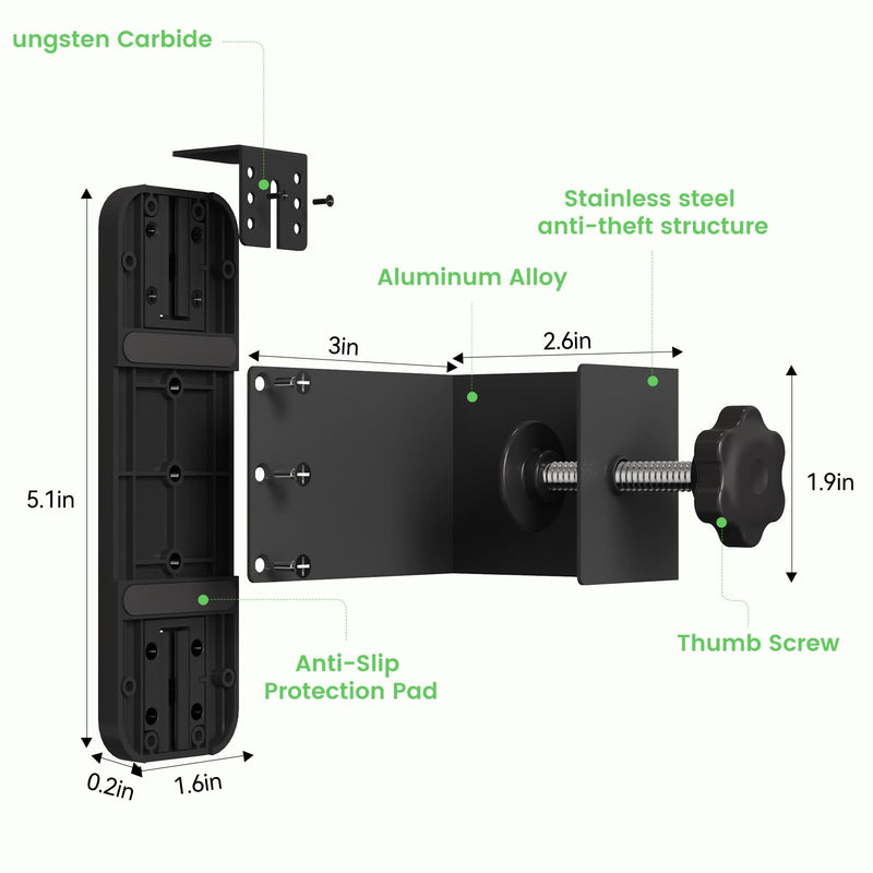 Anti-Theft Video Doorbell Mount Compatible with Tapo D210/ D225/ D235 Camera, No Block Motion Sensor, Adjustable No-Drill Mounting Bracket Accessories for Home Rentals Office