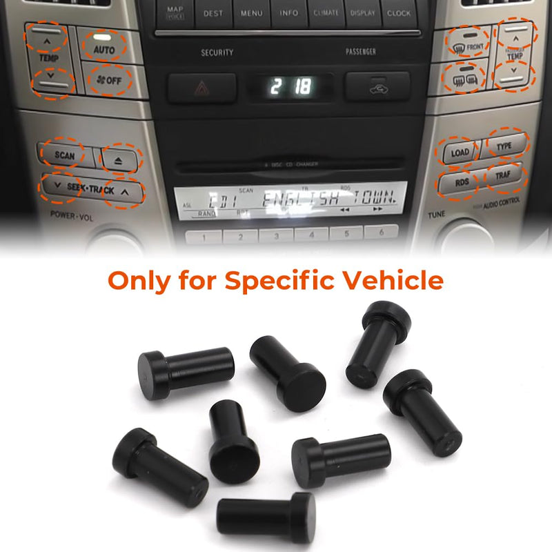 AUTOVIC Temperature Button Repair Kit for Lexus RX330, RX350 and RX400H 2004-2009 Black (8pcs)