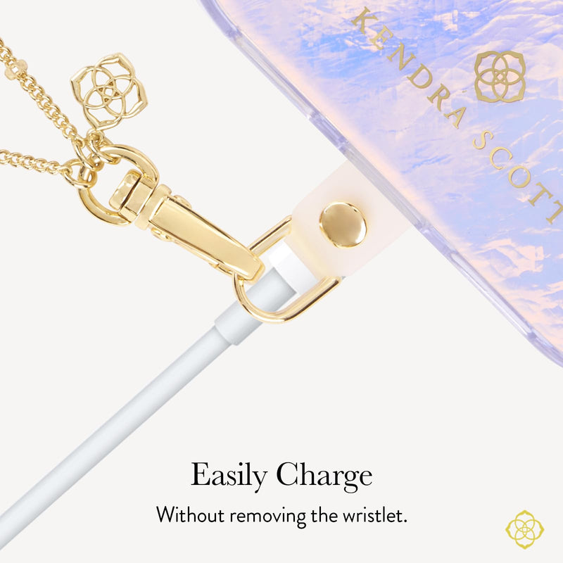 Kendra Scott Phone Charm - Cell Phone Lanyard - Abbie Mother of Pearl | Stylish Detachable Phone Strap - Hands-Free iPhone Wrist Strap for Women - Phone Chain Wristlet for Galaxy, Pixel, and More