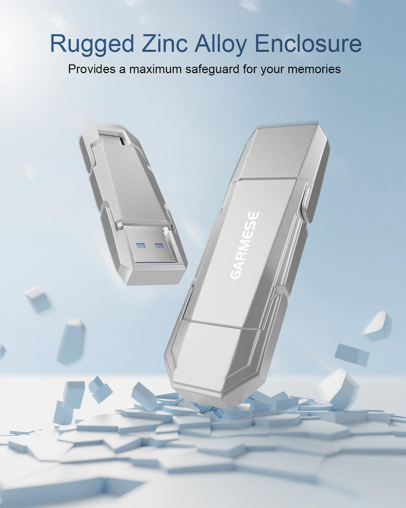 256GB USB C Flash Drive Up to 450MB/s USB 3.2 Solid State Thumb Drive Type-A + Type-C 2-in-1 Flash Drive Memory Stick Data Storage Compatible with Smartphone Tablet Computer Game Console 256GB Silver