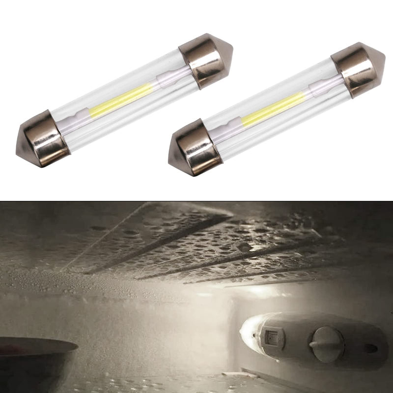 2PCS RV Refrigerator Light Bulb,RV Fridge Light Bulbs,Led Refrigerator Light Bulb,DC12V Replacement LED Bulb For Refrigerator Bulb,214-2 Trailer Camper Motorhome Refrigerator Interior Light Bulb 41MM