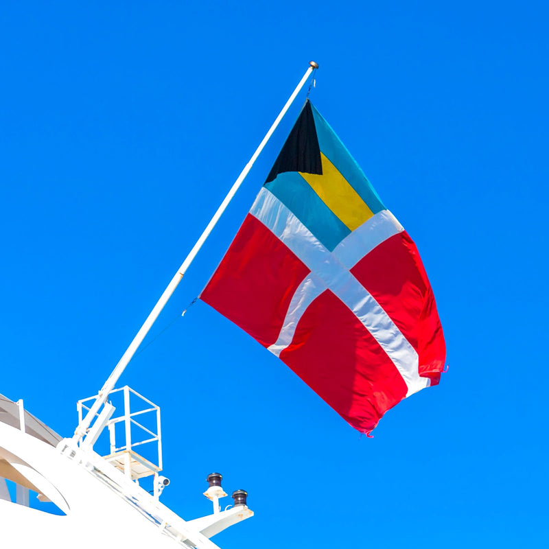 Irenare 2 Pcs Bahamas Flag Bahamas Courtesy Boat Flag Safety Polyester for Vessels Registered Visiting Foreign Waters (12 x 18 Inch) 12 x 18 Inch