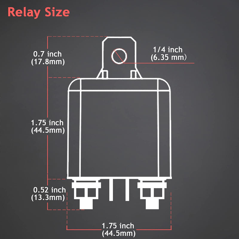 2 Pack 12V 200 Amp Continuous Duty Relay Switch Car Starter Heavy Duty Split Charge 4 Terminal SPST Relays for Truck Boat Marine 200A