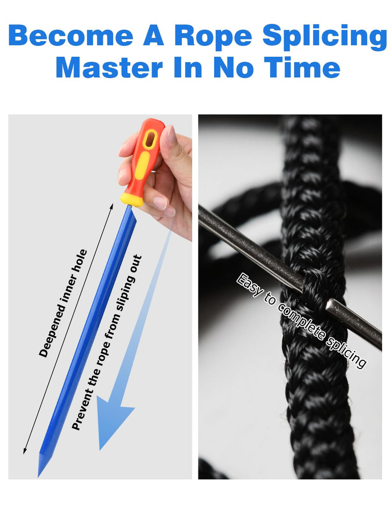 Mellbree Rope Splicing Tools, 7 Pcs 1/4", 5/16", 3/8", 7/16", 1/2" Rope FID with Pusher for Boating, Sailing, Dock Lines & Anchor Ropes – Heavy Duty for Braid Ropes