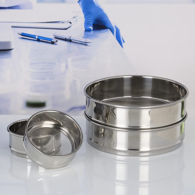 LABALPHA 60 Mesh Lab Sieves, #60 Mesh Test Sieve, 8'' Diameter, 304 Stainless Steel Wire Cloth (0.3mm) 60 mesh (0.3mm)
