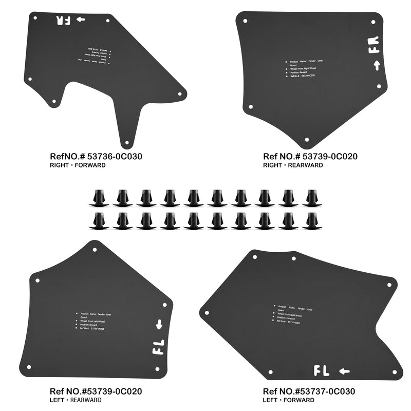 Toyota Tundra Fender Liner Splash Guard - Essential Wheel Well Liners for Tundra Sequoia 2007-2020, Top Toyota Tundra Accessories for Superior Protection(with 20 Clips), Black-D
