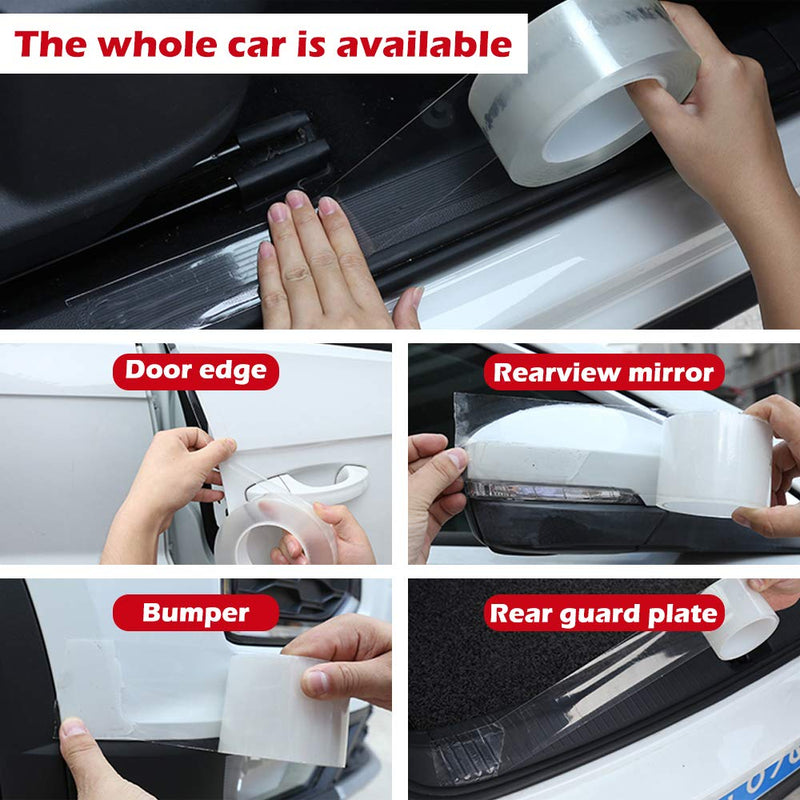 CloudBuyer Universal Car Door Edge Protector, Clear Sill Guard Film with Anti-Collision Protection for Most Vehicles (33Ft x 2.7In, Transparent) 2.7In x 33Ft