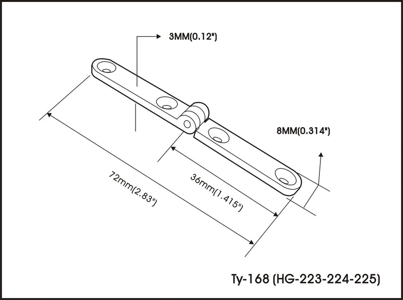 QCAA Solid Brass Heavy Jewery Box Side Rail Hinge, 180 Degrees, 72 x 8 x 3mm (2.83" x 0.31" x 0.118"), Polish Chrome, Made in Taiwan, 2 Pair (4 PCS) 2 PRS Polish Chrome(180 degrees)