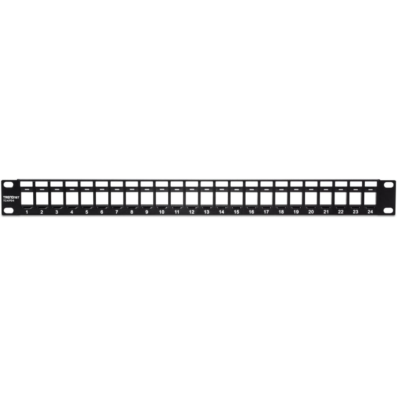 TRENDnet 24-Port Blank Keystone 1U Patch Panels, TC-KP24/2, 1U 19" Metal Rackmount Housing, Recommended with TC-K25C6 & TC-K50C6 Cat6 Keystone Jacks (Sold Separately), NDAA Compliant, Black 2 Pack