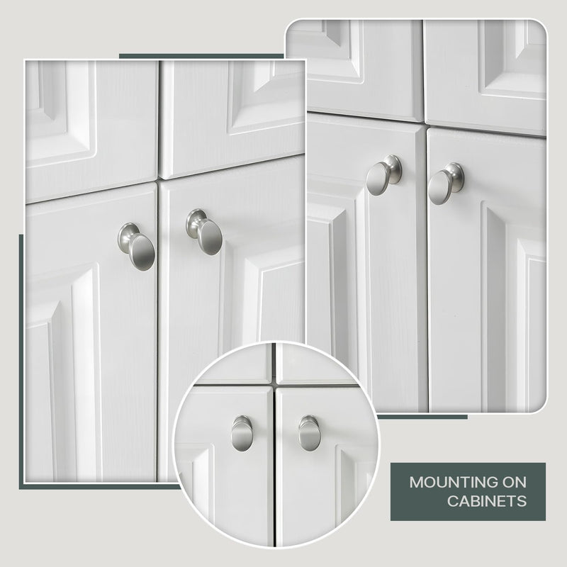 10 Pack Cabinet Knobs Brushed Nickel Solid Zinc Alloy Drawers Dresser Knobs Modern Kitchen Cupboard Bathroom Furniture Hardware Knob 10pack - Brushed Nickel