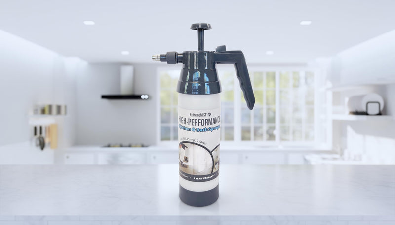 ExtremeMist High-Performance Kitchen & Bath Sprayer | Refillable Pressurized Sprayer | Ultra-Fine Mister | Continuous Spray Bottle for Cleaning | High Pressure | 20 Oz Bottle