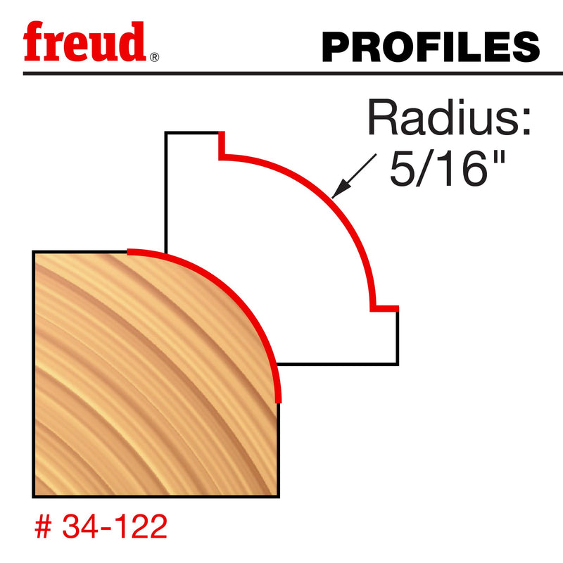 Freud 34-122: 5/16" Radius Rounding Over Bit with 1/2" Shank