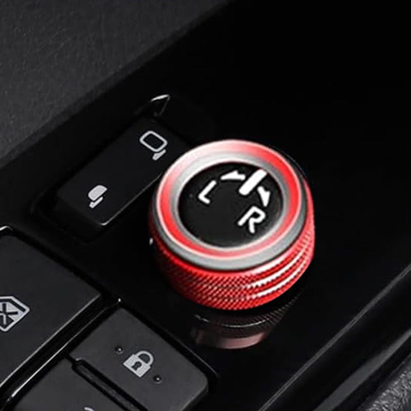 for Toyota Camry LE/SE/XLE/XSE 2025 2026 Accessories, Aluminum Volume Adjuster, Mirror Knob Cover, Engine Start Button Cover/Ring (4pcs) (red) Red