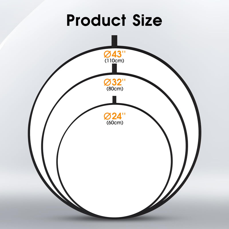 5-in-1 Light Reflector 43 Inch/110 cm Photography Diffuser Collapsible Portable with Bag，Gold Silver White Black Translucent for Studio and Outdoor Lighting (43'' (110cm)) 43'' (110cm)