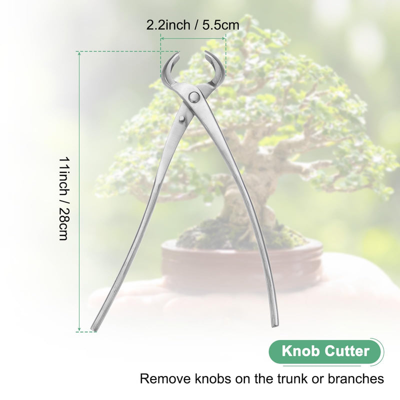Bonsai Tool - 11 Inch Stainless Steel Knob Cutter, Bonsai Tree Plants Modeling Tools, Applying to Gardening Pruning Knobs/Tumors (280mm, Silver) 11"