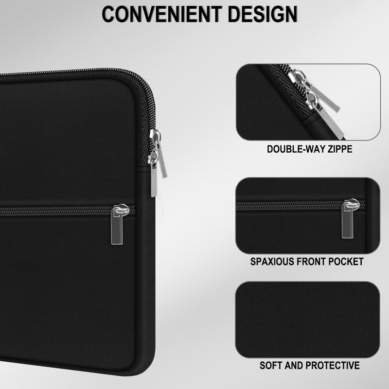 Laptop Case 13.3 inch, Shockproof Protective Carrying Cover with Pocket | Laptop Sleeve, 13-13.3 inch Computer Bag Compatible for MacBook Air/Pro 13/Pro 14 M5 M4 M3 M2 M1, HP Dell ASUS Lenovo Black