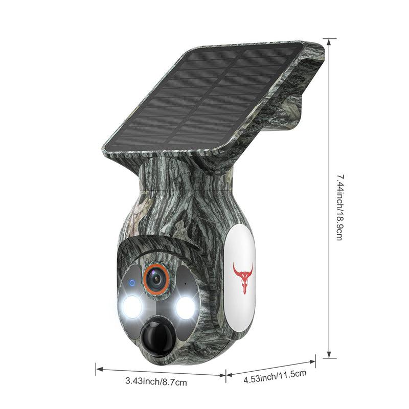 1080P Solar Security Cameras Wireless Outdoor, 360° View Pan/Tilt 2.4Ghz WiFi Outside with Color Night Vision, Easy to Install, Real-Time Alerts, Cloud Storage, 2-Way Audio (Wi-Fi)