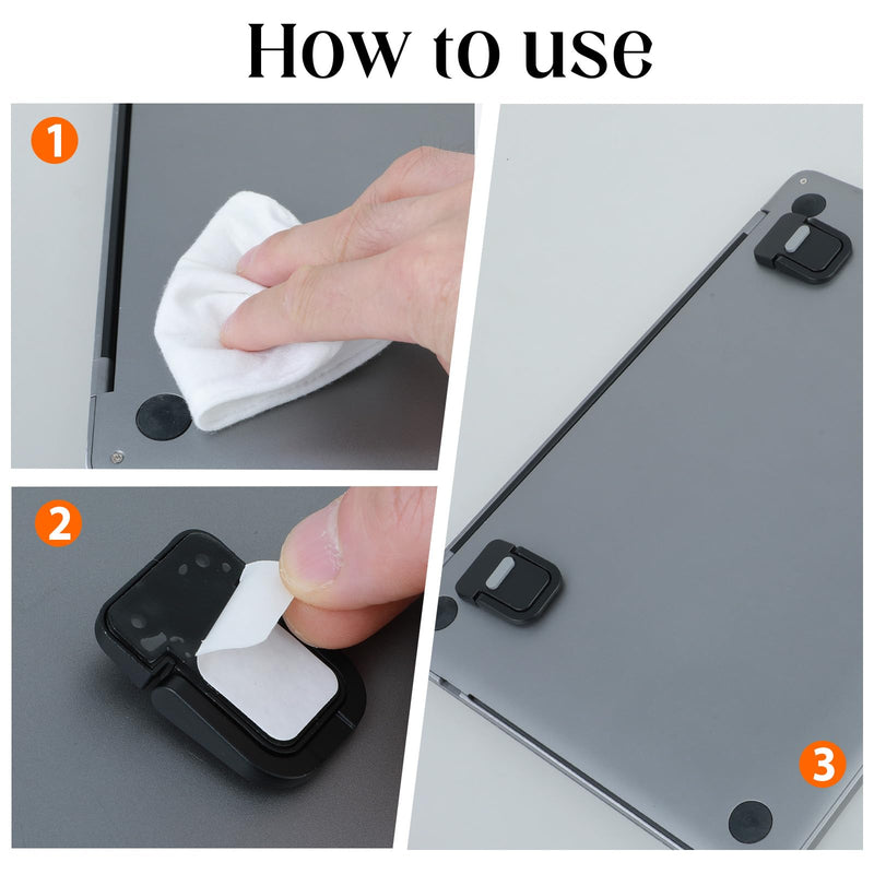 2PCS Keyboard Stands, Self-Adhesive Mini Laptop Stand, Portable Laptop Stand, Invisible Computer Keyboard Stand for Desk, Laptop Stand for MacBook, Dell, HP and Other 10-18 Inches Laptop, Black