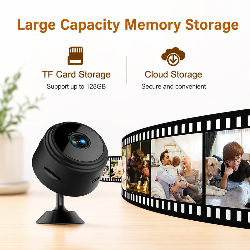Hidden Camera，Spy Camera,1080p HD Mini WiFi Cam with Night Vision | PIR Motion Detection - Nanny Cam for Baby/Pet/Home/Office Black
