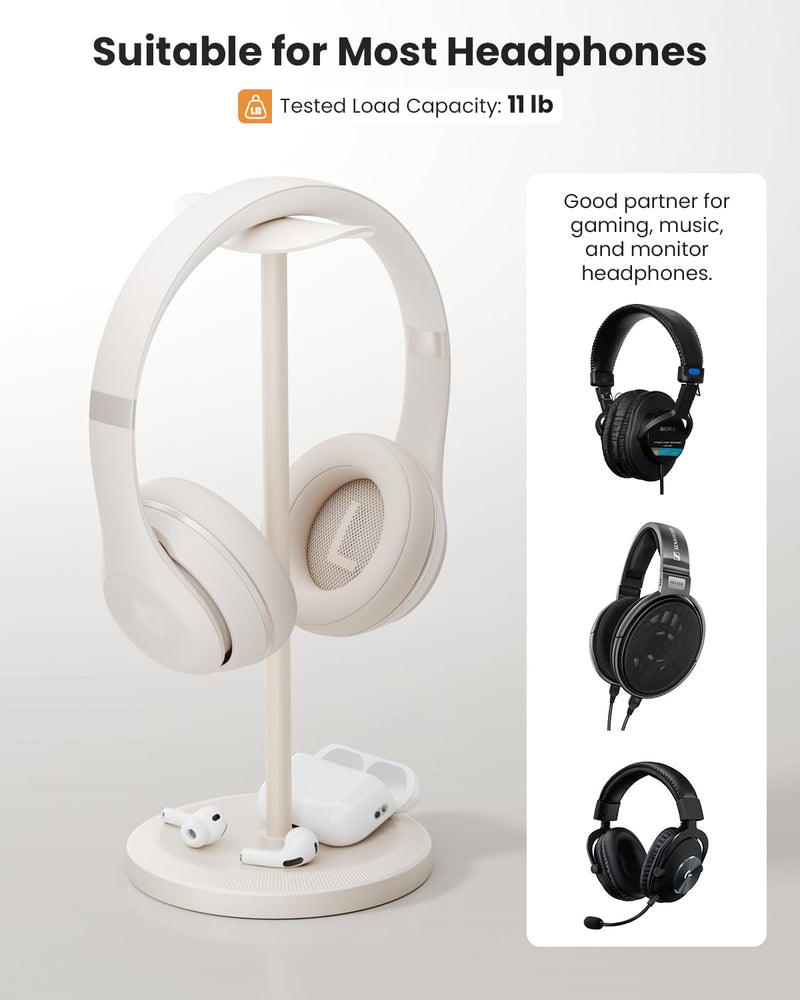 Headphone Stand, Desktop Headset Holder, Starlight | Earphone Stand, Gaming Headphone Hanger, Enlarged Headrest Heavy Base, Office Desk Accessories for All Headphones Size