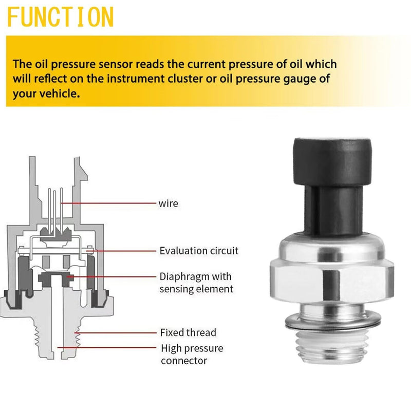 12677836 Engine Oil Pressure Sensor for 2003-2008 Chevy Chevrolet GMC Silverado Suburban Avalanche Tahoe Trailblazer Impala Yukon Envoy Sierra Cadillac Escalade Hummer H2, LS Oil Sending Unit 12616646