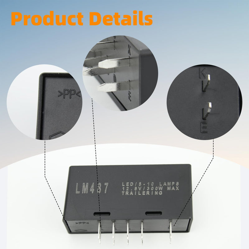 LM487 LED Flasher Relay, 10383321 15231201 Turn Signal Relay, Replacement for Chevy GMC Cadillac Hummer 2003-2007 Select Models Warning and Turn Signal Flasher for GMT800 Platform