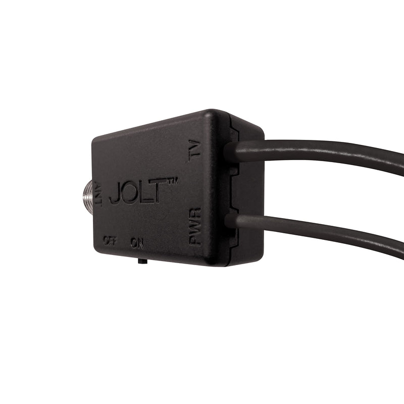 Jolt Switch USB in-Line Amplifier for TV Antenna - w/ 6 ft. USB Cable, Coaxial Cable, USB Power Adapter (Black)