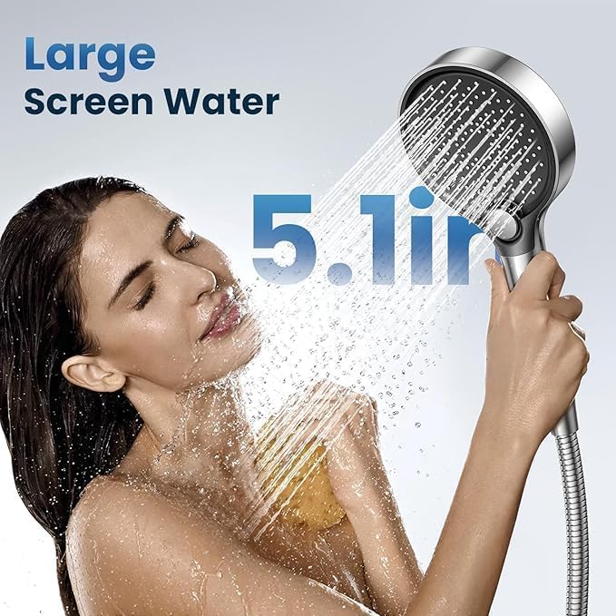 Filtered Shower Head with Handheld, High Pressure for Hard Water | 3 Spray Modes, Adjustable Angle Shower Head Water Softener, Removable Showerhead with Replacable Filter-59ft Hose