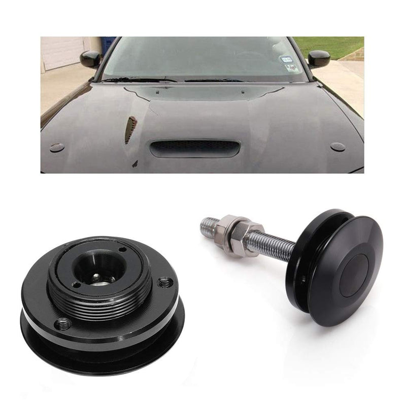  [AUSTRALIA] - 2Pack Quick Release Latch Universal 2.44in/62mm Diameter Universal Aluminum Alloy Push Button Quick Latch Hood Pins Lock Clip Kit for Auto Car Hood Pins Lock(2Pack-Black Pro) 2black PRO 62-100