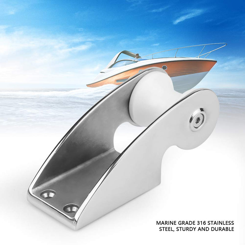 Bow Anchor Roller, Stainless Steel 316 Stainless Steel Bow Anchor Fixed Bracket, Heavy Duty Setting and Retrieving Rubber Roller for Marine Yacht Docking