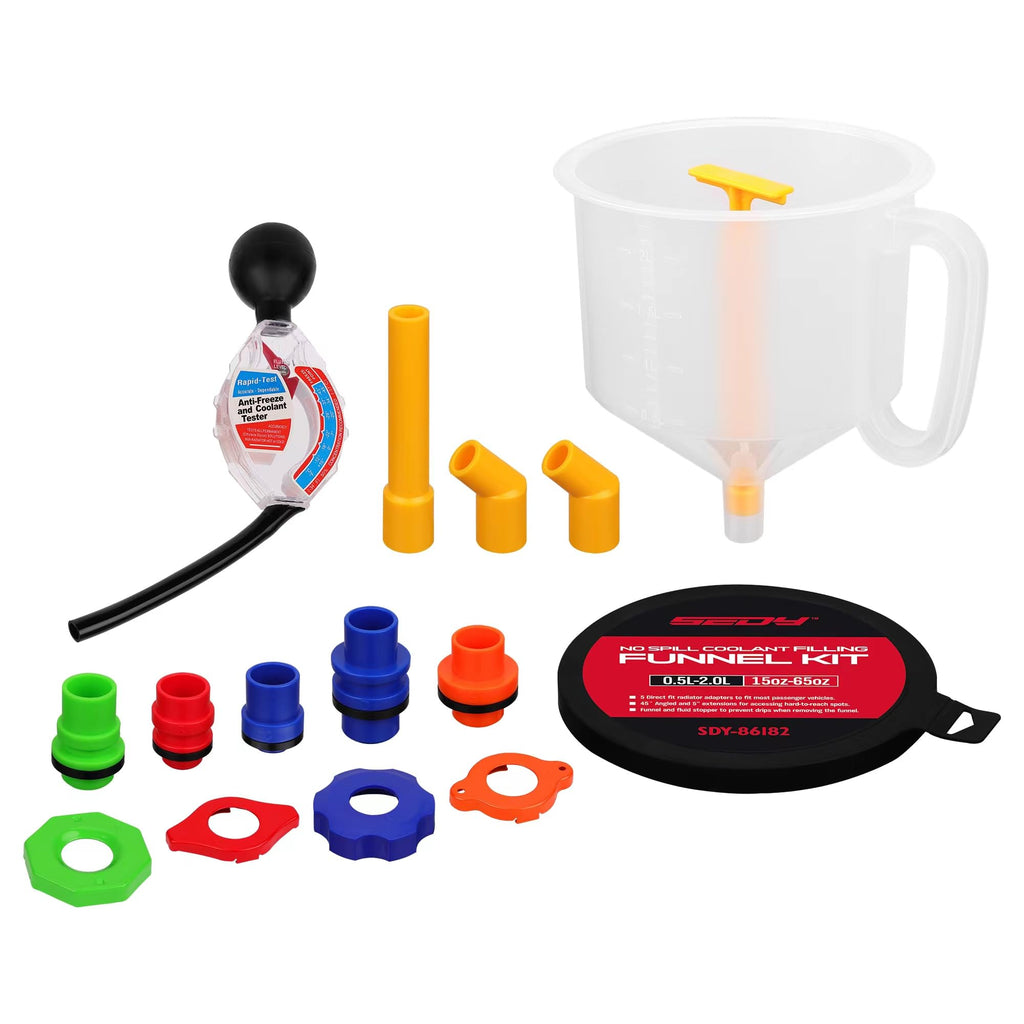 Radiator Coolant Filling Spill-Proof Funnel Kit