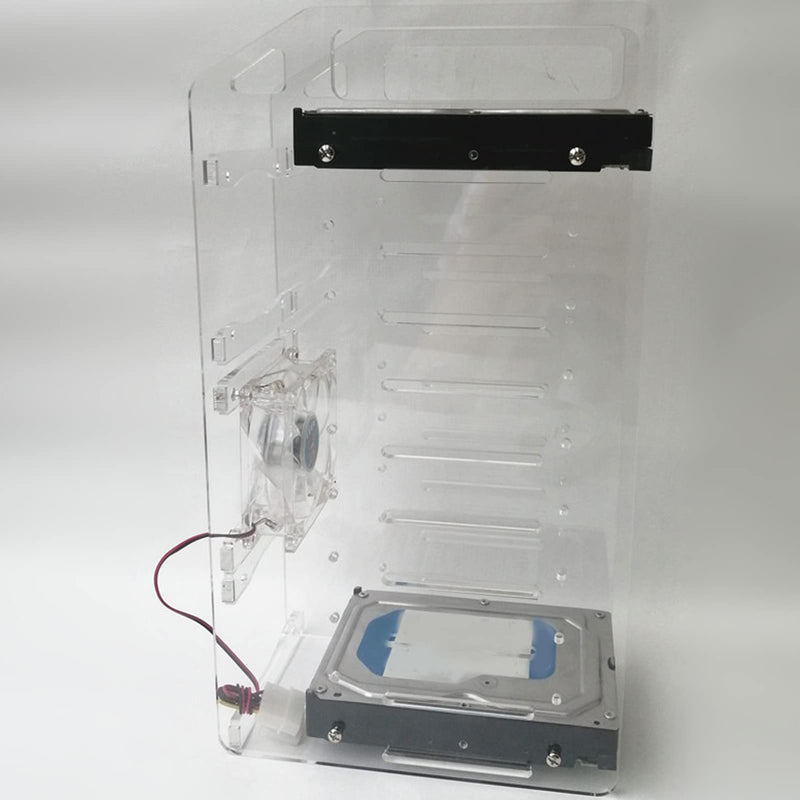 DIY Hard Drive Bracket, Multi Layer Acrylic Rack for Desktop with Accurate Mounting Hole, Supports Multiple 3.5inch Hard Drives, Easy Installation (10 Layers) 10 Layers