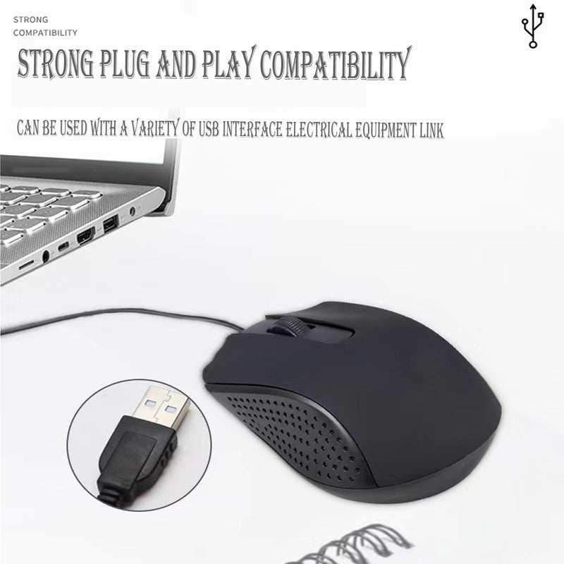 Wired USB Computer Mouse-Wired Mouse with Ergonomic Design, USB Computer Mouse for Laptops and PCs,Office and Home Mice (Black, Wired)