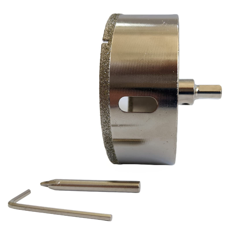 Drilax 4" Diamond Hole Saw | 1.5" Cutting Depth | Removable Pilot Pin & Triangular 3/8" Shank | Drilling for Ceramic, Porcelain, Tile, Quartz, Granite, Marble | Large Vent, Duct & Recessed Light Holes 4 inch