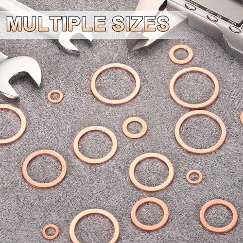 uxcell 75Pcs M30 Flat Washer Copper Washer Sealing Rings, 30mm ID 36mm OD 2mm Thickness Copper Crush Washers Metric Sealing Gasket for Plumbing Machinery Automotive M30 x 36 x 2mm 75