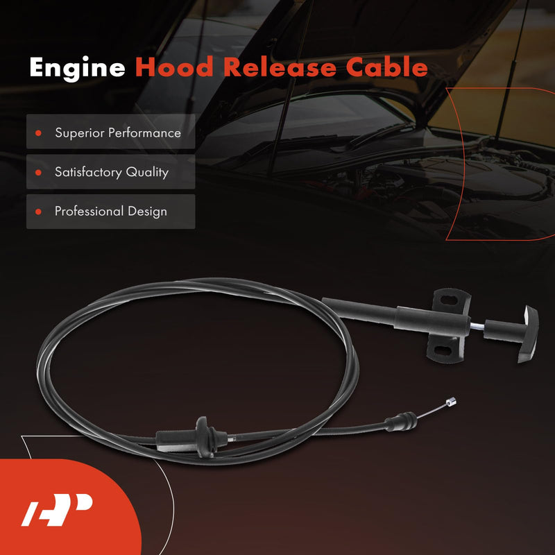 A-Premium Front Hood Latch Release Cable with Handle Compatible with Chevrolet Blazer, C10 C20 K10 K20 R10 R1500 R20 R2500 V10 V1500 V20 V2500 Suburban & GMC C1500 C2500 K15 K25 Suburban, 74.7 Inch